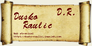 Duško Raulić vizit kartica